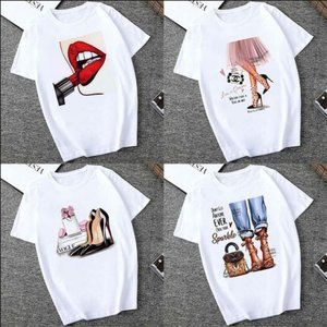 t-shirt ol style pattern short sleeve summer